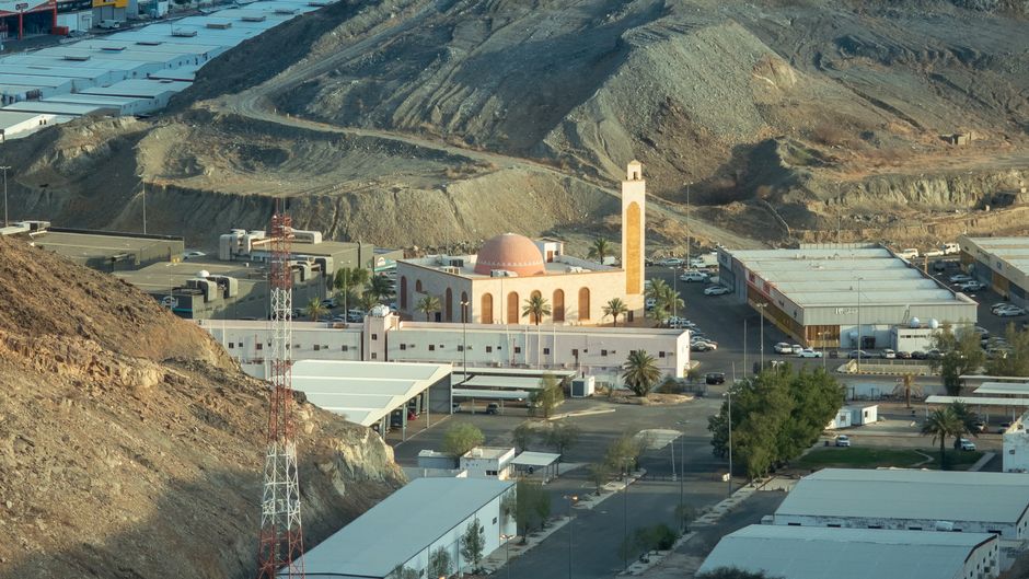 Aerial view showing progress of the New Murabba development project in Riyadh